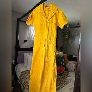 *****SOD***** Big Bud Press Short Sleeve Jumpsuit, Small, Sunshine Yellow